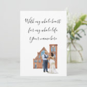 Mijn hele hart geïllustreerd zwart-paarse enclo kaart (Staand voorkant)