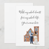 Mijn hele hart geïllustreerd zwart-paarse enclo kaart (Voorkant / Achterkant)