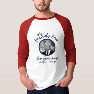 Mijn hemelse held Memorial Raglan Rood Wit & Blauw T-shirt