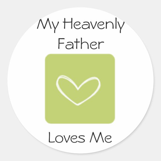 Mijn hemelse vader houdt van mij LDS Primary Ronde Sticker (Voorkant)