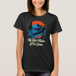 Mijn hengel vissen laat vissen visser visser komen t-shirt