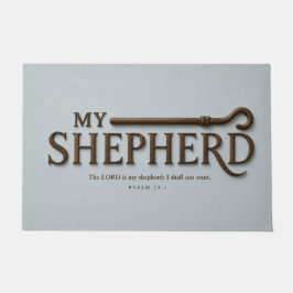 MIJN HERDER | Mist Blauwe | Psalm 23:1 Christelijk Deurmat