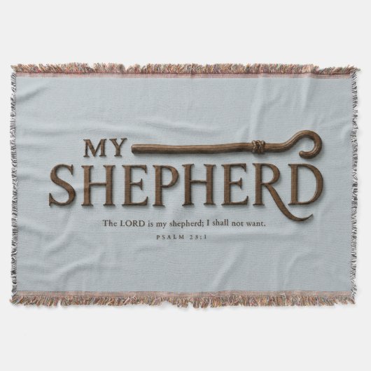 MIJN HERDER | Mist Blauwe | Psalm 23:1 Deken (Voorkant)