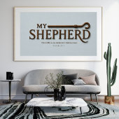 MIJN HERDER – Mist Blue | Psalm 23:1 Muurkunst Poster