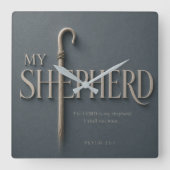 MIJN HERDER | PSALM 23:1 |  VIERKANTE KLOK (Voorkant)