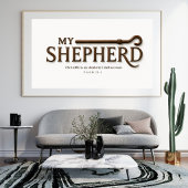 MIJN HERDER – Puur Wit | Psalm 23:1 Muurkunst Poster
