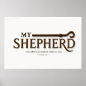 MIJN HERDER – Puur Wit | Psalm 23:1 Muurkunst Poster (Voorkant)