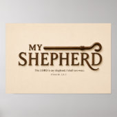 MIJN HERDER – Warm Crème | Psalm 23:1 Muurkunst Poster (Voorkant)