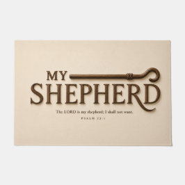 MIJN HERDER | Warme Crème | Psalm 23:1 Christelijk Deurmat
