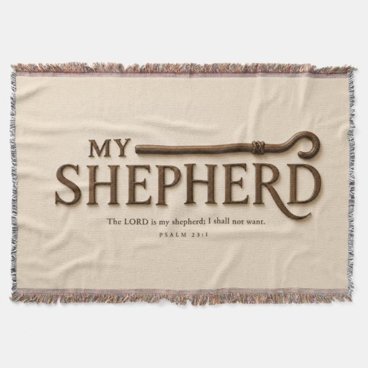 MIJN HERDER | Warme Crème | Psalm 23:1 Gooi Deken (Voorkant)