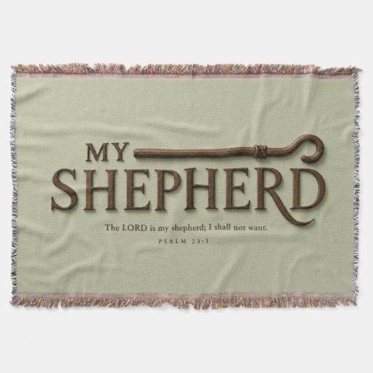 MIJN HERDER | Zachte Salie | Psalm 23:1 Deken (Voorkant)