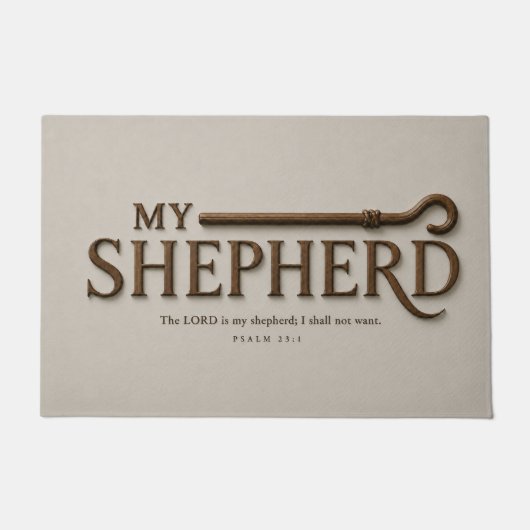 MIJN HERDER | Zachte Steen | Psalm 23:1 Christelij Deurmat (Voorkant)