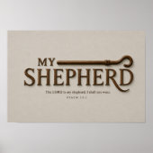 MIJN HERDER – Zachte Steen | Psalm 23:1 Muurkunst Poster (Voorkant)