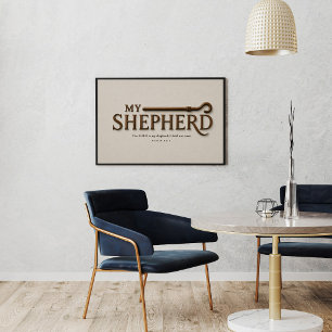 MIJN HERDER – Zachte Steen Psalm 23:1 Muurkunst Poster
