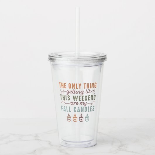 Mijn Herfst kaarsen halen Acryl Drinkbeker (Voorkant)