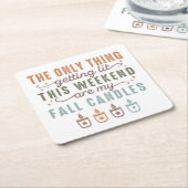 Mijn Herfst kaarsen halen Kartonnen Onderzetters (Schuin)