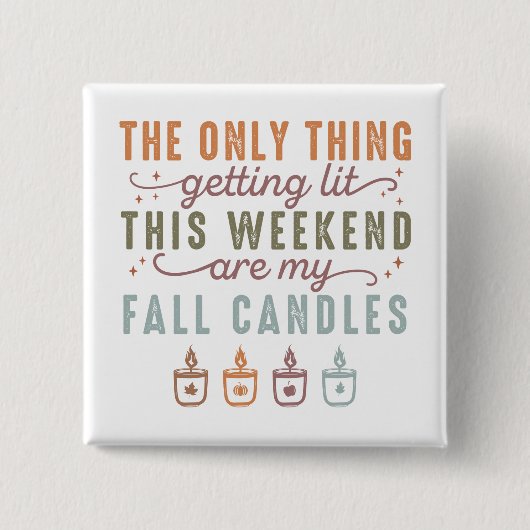 Mijn Herfst kaarsen halen Vierkante Button 5,1 Cm (Voorkant)