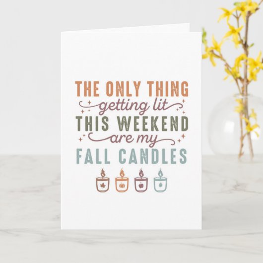 Mijn herfstkaarsen aansteken kaart (Gele Bloem)