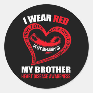 Mijn herinnering aan mijn broer hartziekte bewustz ronde sticker