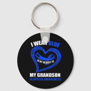Mijn herinnering aan mijn kleinzoon alopecia bewus sleutelhanger