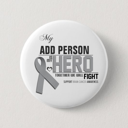 MIJN HERO aanpassen:  Brain Cancer Ronde Button 5,7 Cm (Voorkant)