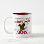 Mijn Hero draagt Combat Boots - Legervrouw Tweekleurige Koffiemok (Links)