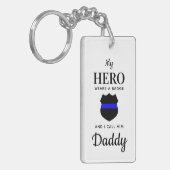 Mijn Hero draagt een badge-politievader Sleutelhanger (Voorkant Links)