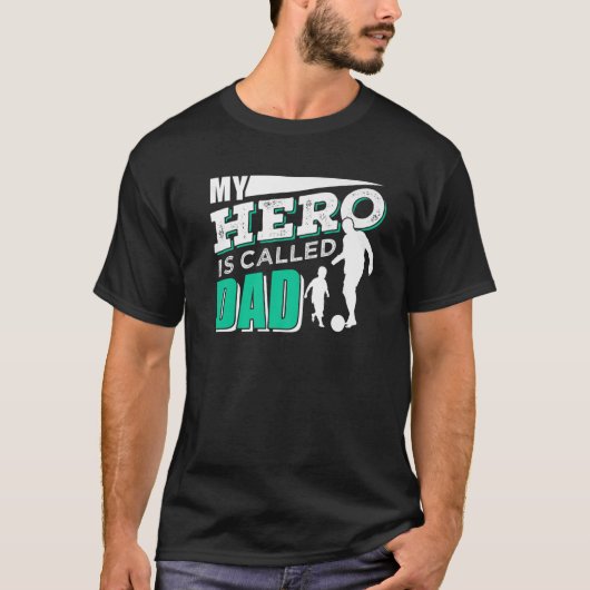 Mijn Hero heet pap Vaderdag vader T-shirt (Voorkant)