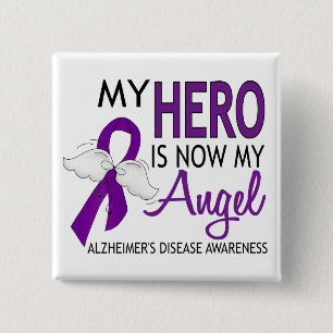Mijn Hero is de ziekte van Mijn Angel Alzheimer Vierkante Button 5,1 Cm