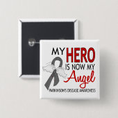 Mijn Hero is de ziekte van Mijn Angel Parkinson Vierkante Button 5,1 Cm (Voorkant /achterkant)