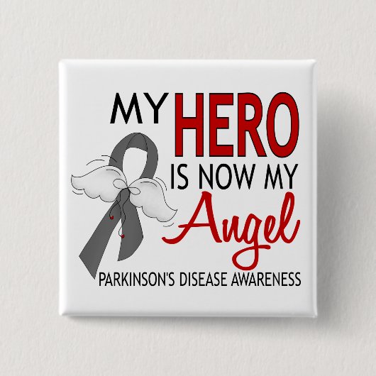 Mijn Hero is de ziekte van Mijn Angel Parkinson Vierkante Button 5,1 Cm (Voorkant)