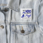 Mijn Hero is mijn Angel Colon Cancer Vierkante Button 5,1 Cm (In situ)