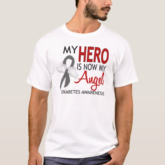 Mijn Hero is mijn Angel Diabetes T-shirt (Voorkant)