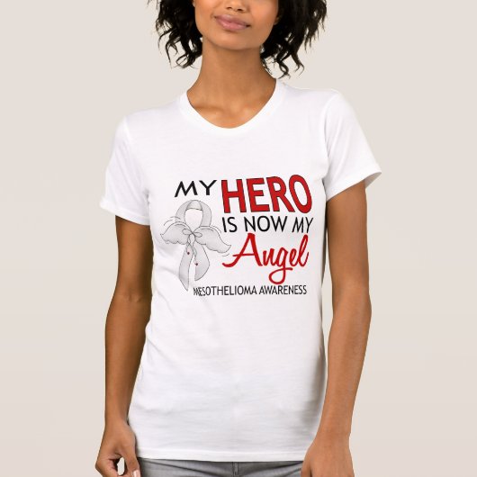 Mijn Hero is mijn Angel Mesothelioma T-shirt (Voorkant)