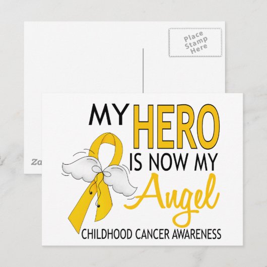 Mijn Hero is mijn engel kinderkanker Briefkaart (Voorkant / Achterkant)