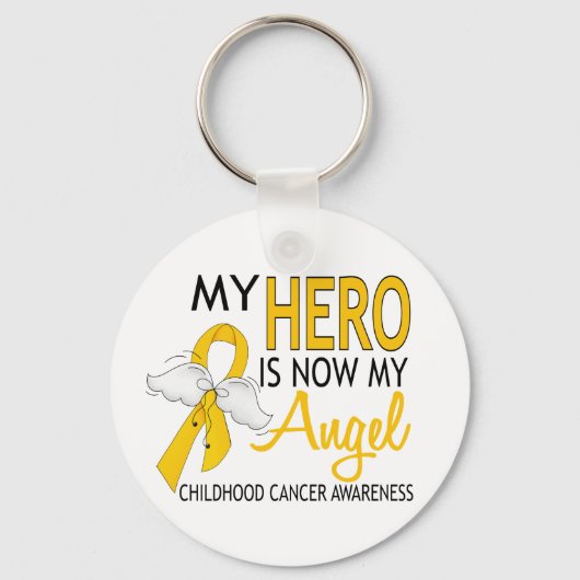 Mijn Hero is mijn engel kinderkanker Sleutelhanger (Voorkant)