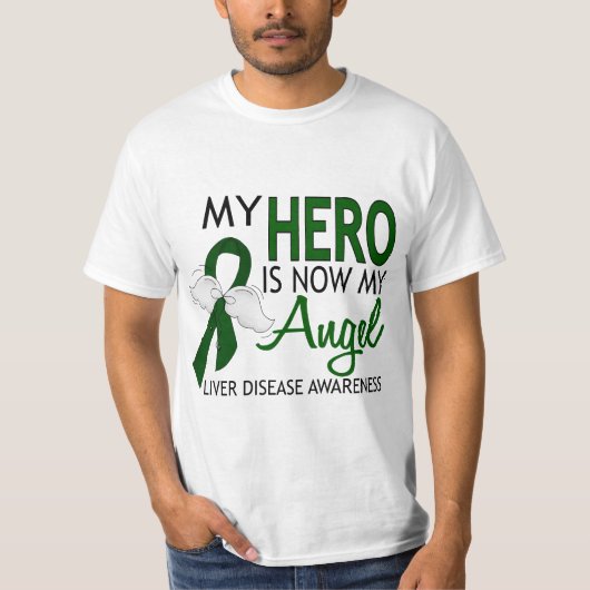 Mijn Hero is mijn engel leverziekte T-shirt (Voorkant)