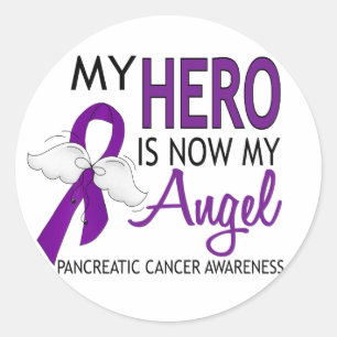 Mijn Hero is mijn engel-pancreaskanker Ronde Sticker