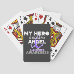 Mijn Hero is nu mijn engel - Alzheimer's Bewusthei Pokerkaarten