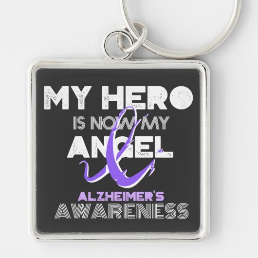 Mijn Hero is nu mijn engel - Alzheimer's Bewusthei Sleutelhanger (Voorkant)