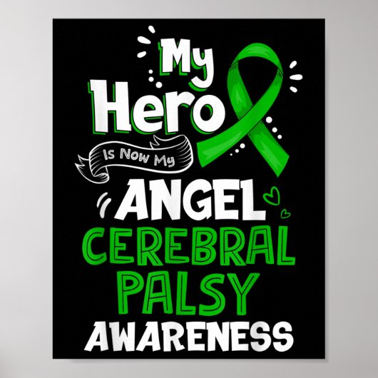 Mijn Hero is nu mijn engel Cerebral Palsy Bewusthe Poster (Voorkant)