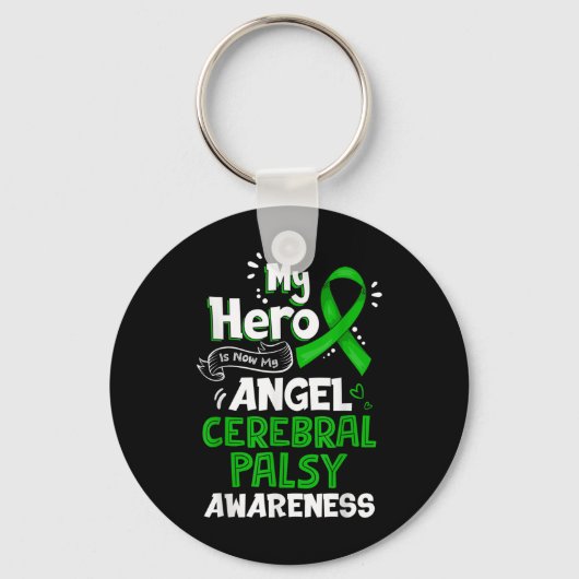 Mijn Hero is nu mijn engel Cerebral Palsy Bewusthe Sleutelhanger (Voorkant)