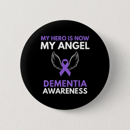 Mijn Hero is nu mijn engel dementie-bewustmakingsl Ronde Button 5,7 Cm (Voorkant)