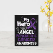 Mijn Hero is nu mijn engel-pancreaskanker Kaart (Gele Bloem)
