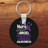 Mijn Hero is nu mijn engel-pancreaskanker Sleutelhanger (Voorkant)