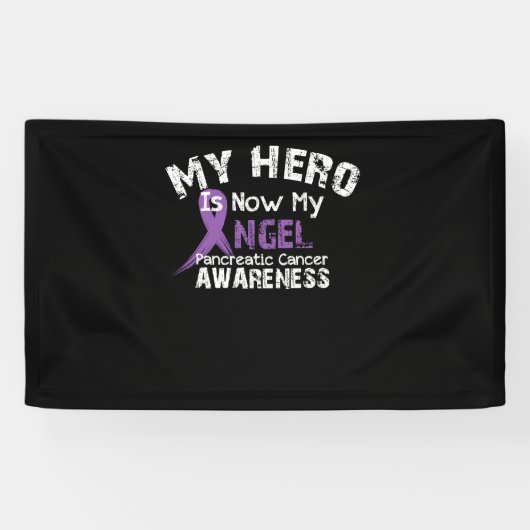 Mijn Hero is nu mijn engel-pancreaskankertherapie Spandoek (Horizontaal)