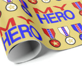MIJN HERO met Service Medals Wrapping Paper Cadeaupapier (Rol Hoek)