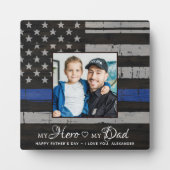 Mijn Hero, mijn vader politieagent Fathers Day Fot Fotoplaat (Voorkant)