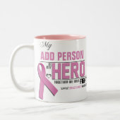 MIJN HERO-Mok aanpassen:  Borstkanker Tweekleurige Koffiemok (Links)