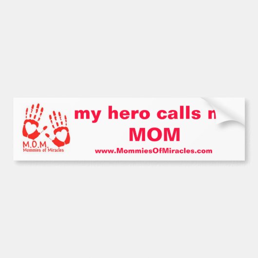 Mijn Hero noemt me de MOM-Bumpersticker Bumpersticker (Voorkant)